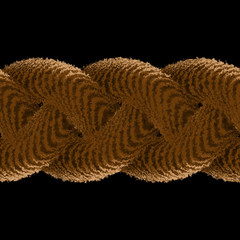 Computer generated illustration of knotted rope