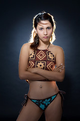 serious expression of a woman