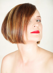 Beautiful young woman with natural make-up.
