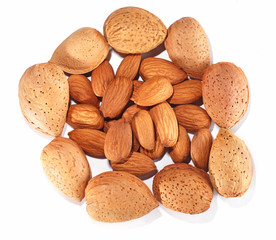 Almonds in closeup