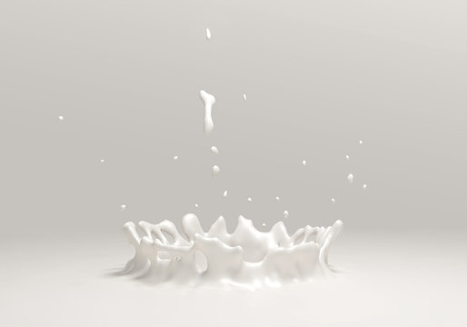 3d render of milk splash