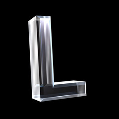 letter L in glass 3D