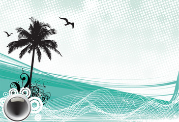 surfer on abstract waves