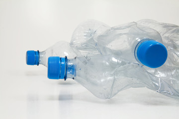 detail of plastic bottles