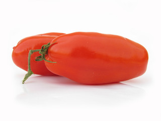 Tomato long isolated on white background studio