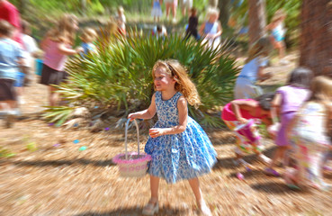 Girl at Easter Egg Hunt