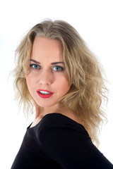 Naklejka premium portrait of the blonde with blue eye