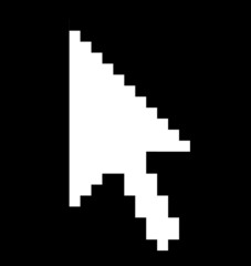 Fototapeta premium Cursor Arrow - solid white background black