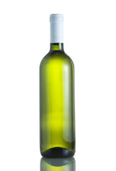 bottle of white wine, isolated on white