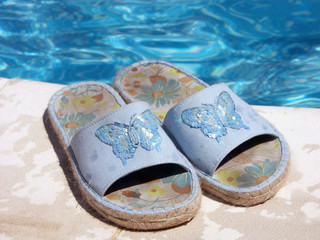 Blue flip-flops