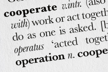Cooperate word dictionary definition