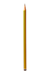 Yellow pencil against white background