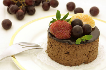 Chocolate and fruit cake