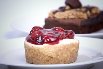 Chocolate fudge brownie and cheesecake