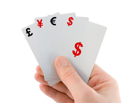 Hand and money cards