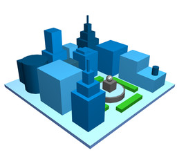 Fototapeta premium Cityscape Isolated View