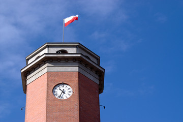 Historical Medieval Town Hall clock tower from poland