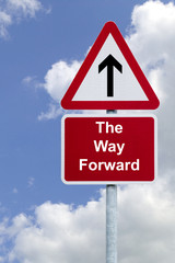The Way Forward sign in the sky