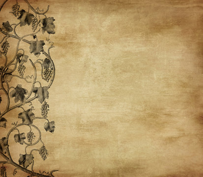 grunge background with grape, ideal pattern for wine list