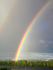 vertical landscape with rainbow