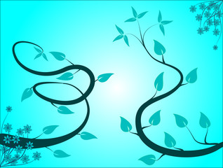 Cyan Floral Background