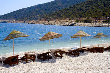 umbrellas at the coastline