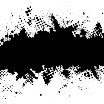 Halftone ink splat grunge background for text.