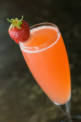 red cocktail and strawberry 