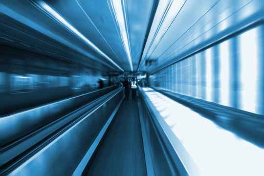 Moving scalator in the airport