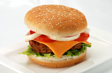 Hamburger mit Zwiebeln