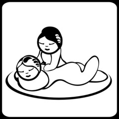 Vectorial design: massage black and white