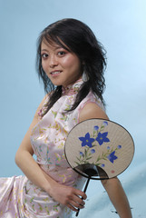 Naklejka premium Girl in Chinese Traditional Dress