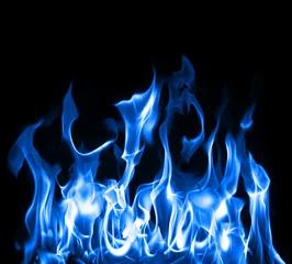 Crédence de cuisine en verre imprimé Flamme Flammes bleues