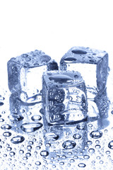 Ice and water drops