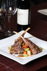 Rack of Lamb with Carrots and Beans