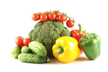 Vegetables on a white background