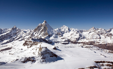 Panoramic view of Alps in Bernese Oberland region