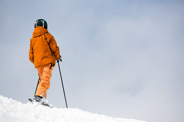 Skier on top of the mountain