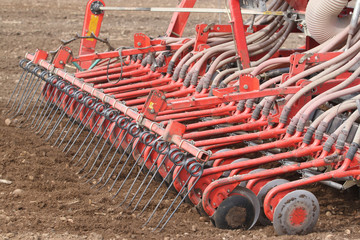 Tractor working on the field