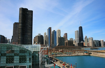 Fototapeta na wymiar W wieżowców w Chicago