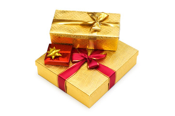 Gift boxes isolated on the white background