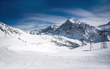 Fototapeta na wymiar Ski resort in Switzerland, Alps
