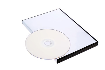 Fototapeta premium blank case DVD / CD and disk on white background