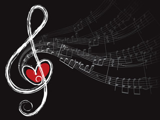 treble love and music notes - 6991541