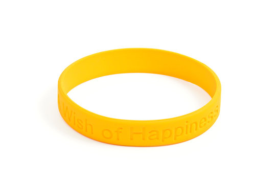 yellow silicone wristband