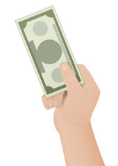 Billet de banque à la main