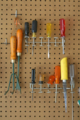 Tools hanging in the garage