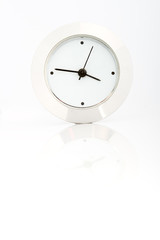 isolated metallic clock