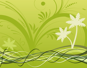 Summer background with wave pattern, vector illustration