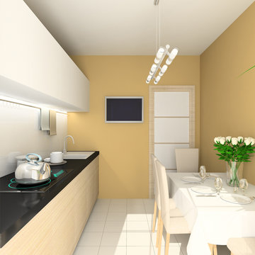 3D render modern interior of dining-room